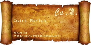 Csiri Marica névjegykártya